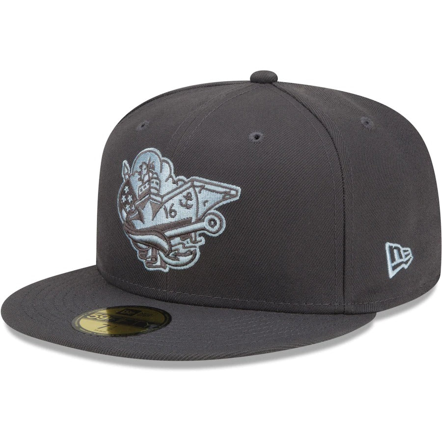 New Era Corpus Christi Hooks Gray Blue Ghost Theme Night 59FIFTY Fitte