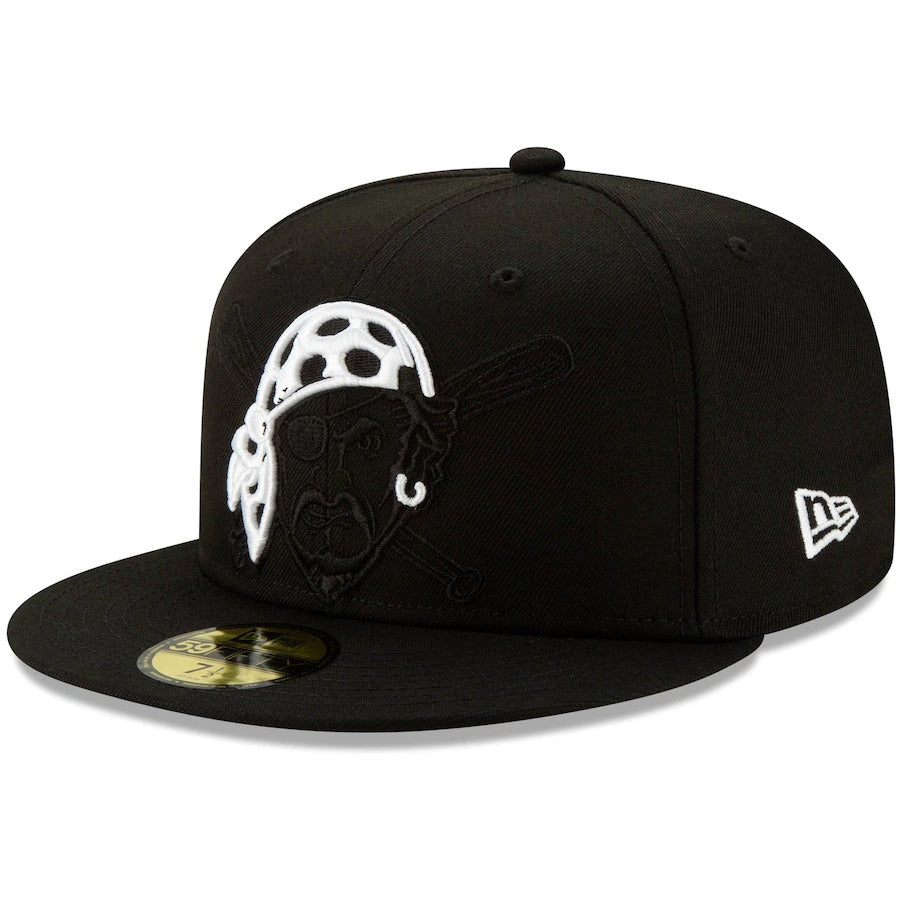 New Era Black Pittsburgh Pirates Monochrome Logo Elements 59FIFTY Fitted Hat