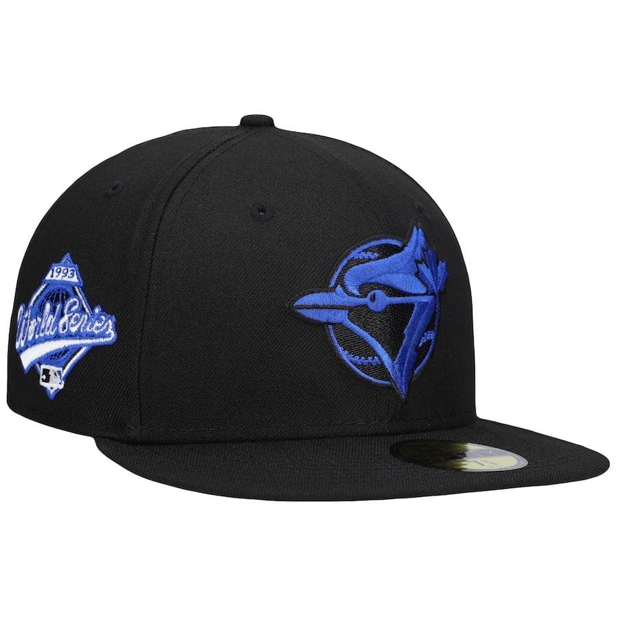 New Era Toronto Blue Jays Black World Series 1993 World Series Patch Royal Under Visor 59FIFTY Fitted Hat