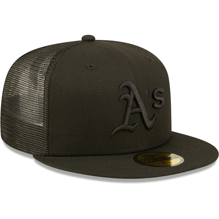 New Era Oakland Athletics Blackout Trucker 59FIFTY Fitted Hat