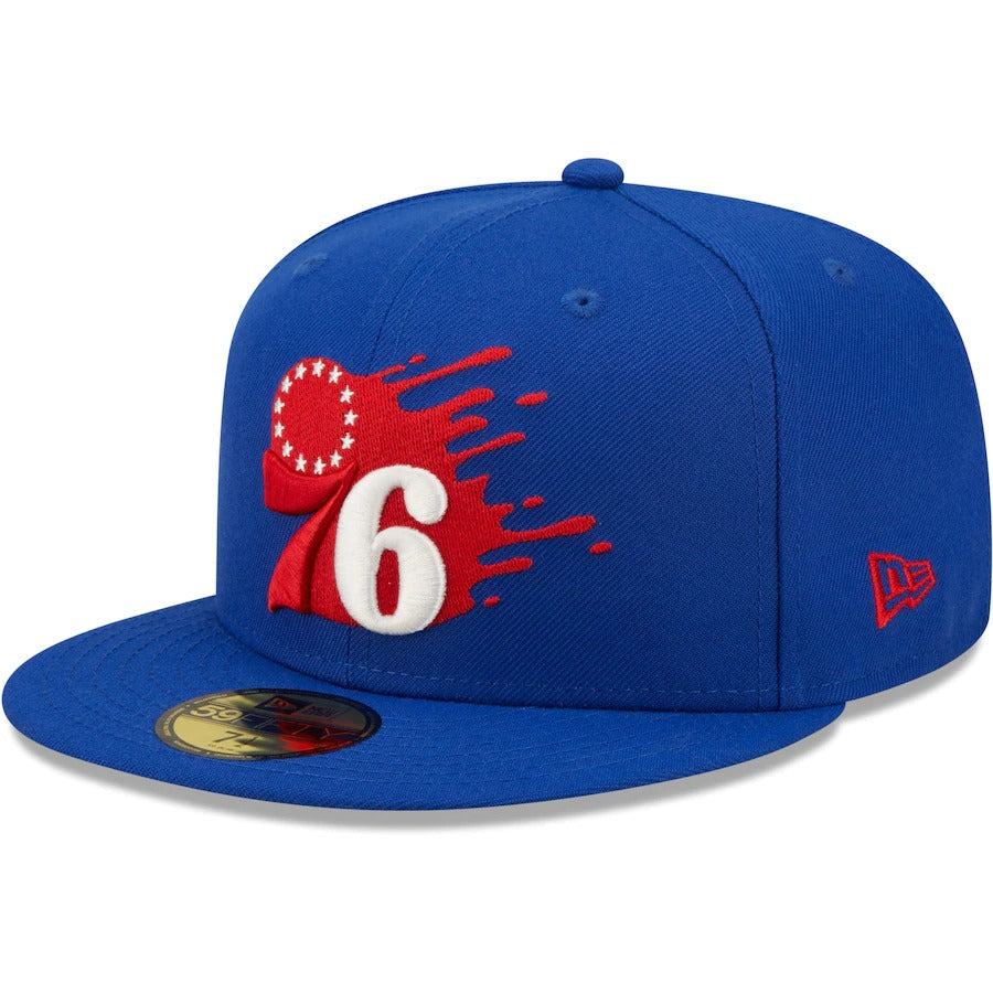 New Era Philadelphia 76ers Royal Splatter 59FIFTY Fitted Hat