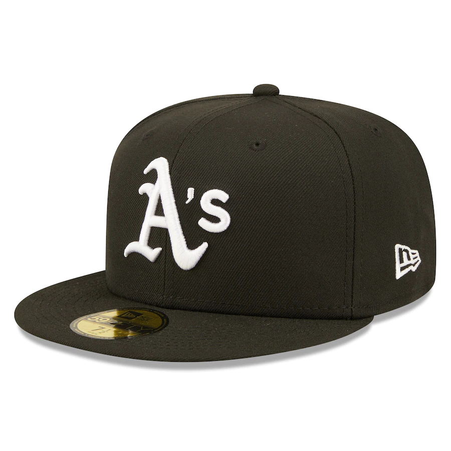 New Era Oakland Athletics Black Team Logo 59FIFTY Fitted Hat