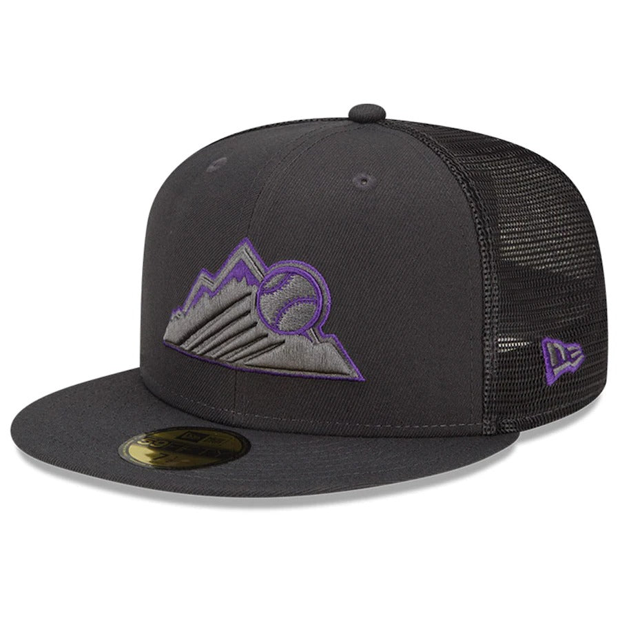 New Era Colorado Rockies Graphite 2022 Batting Practice 59FIFTY Fitted Hat