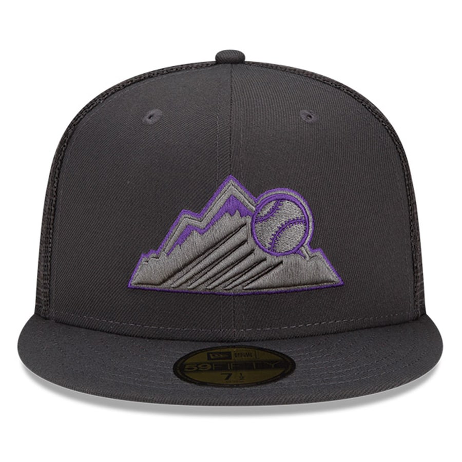 New Era Colorado Rockies Graphite 2022 Batting Practice 59FIFTY Fitted Hat