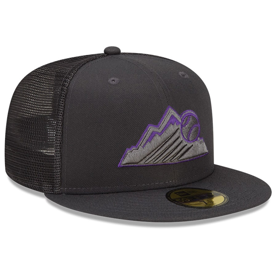 New Era Colorado Rockies Graphite 2022 Batting Practice 59FIFTY Fitted Hat