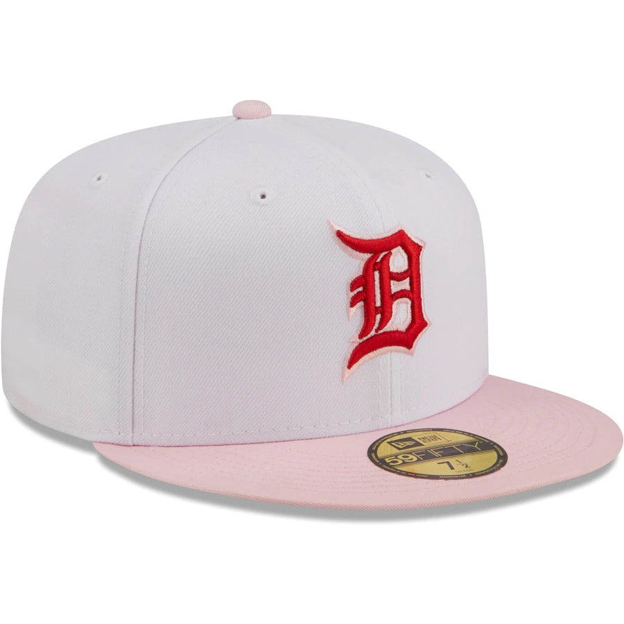 New Era Minnesota Twins White/Pink Scarlet Undervisor 59FIFTY Fitted Hat