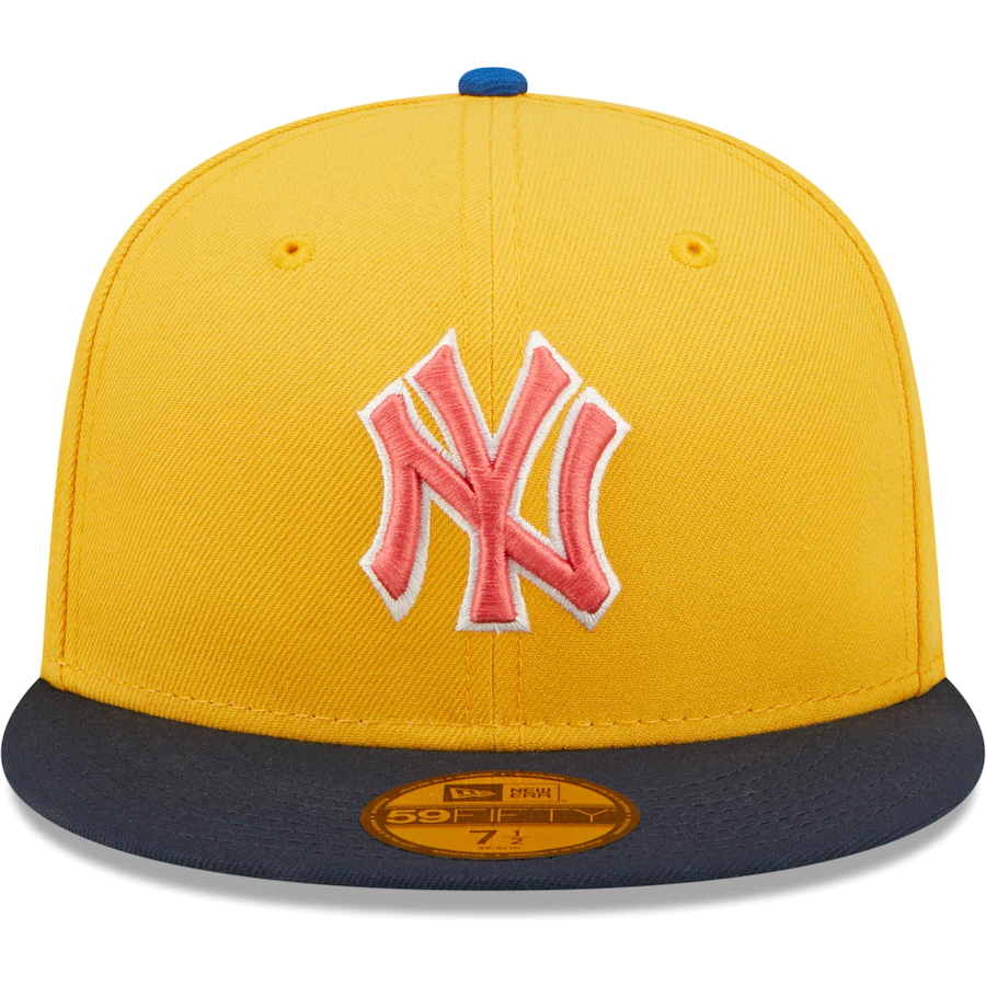 New Era New York Yankees Gold/Azure 100th Anniversary Undervisor 59FIFTY Fitted Hat