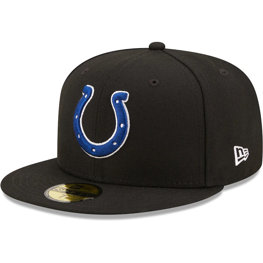 New Era Black Indianapolis Colts 50th Anniversary Patch 59FIFTY Fitted Hat