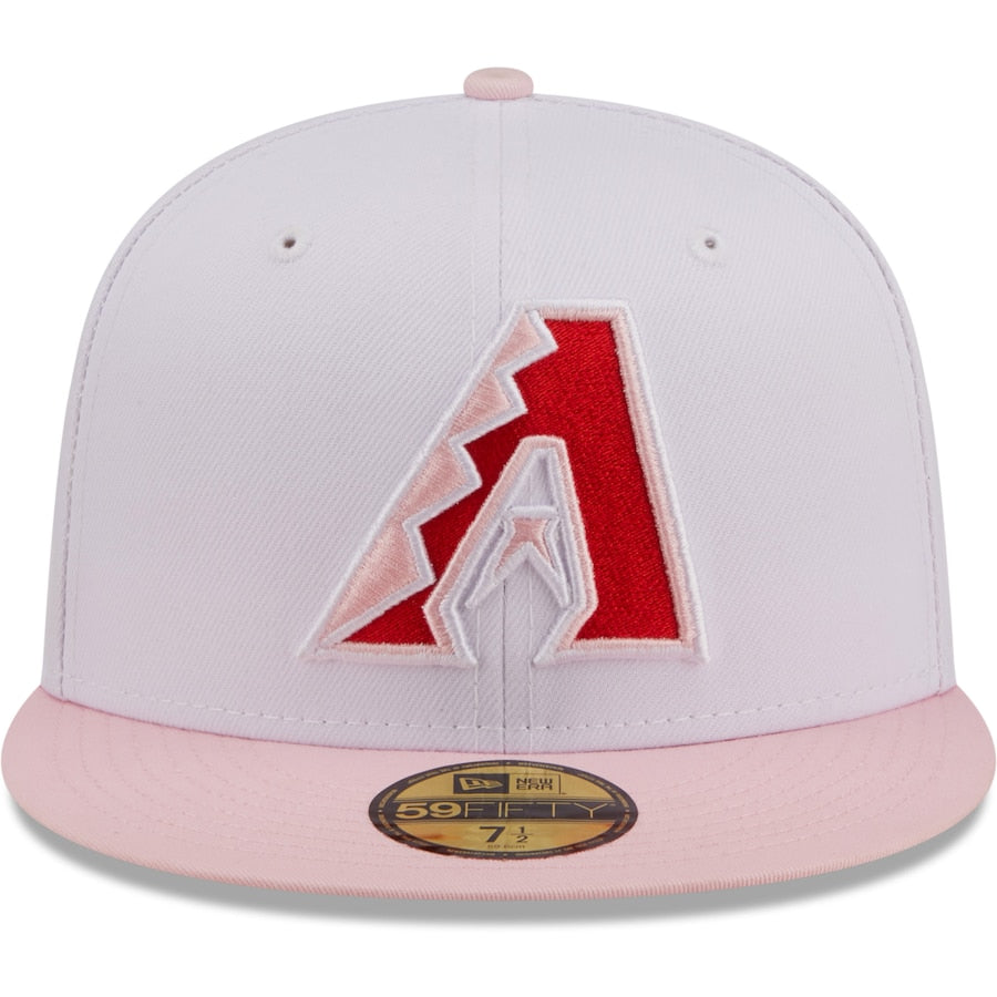 New Era Arizona Diamondbacks White/Pink Scarlet Undervisor 59FIFTY Fitted Hat