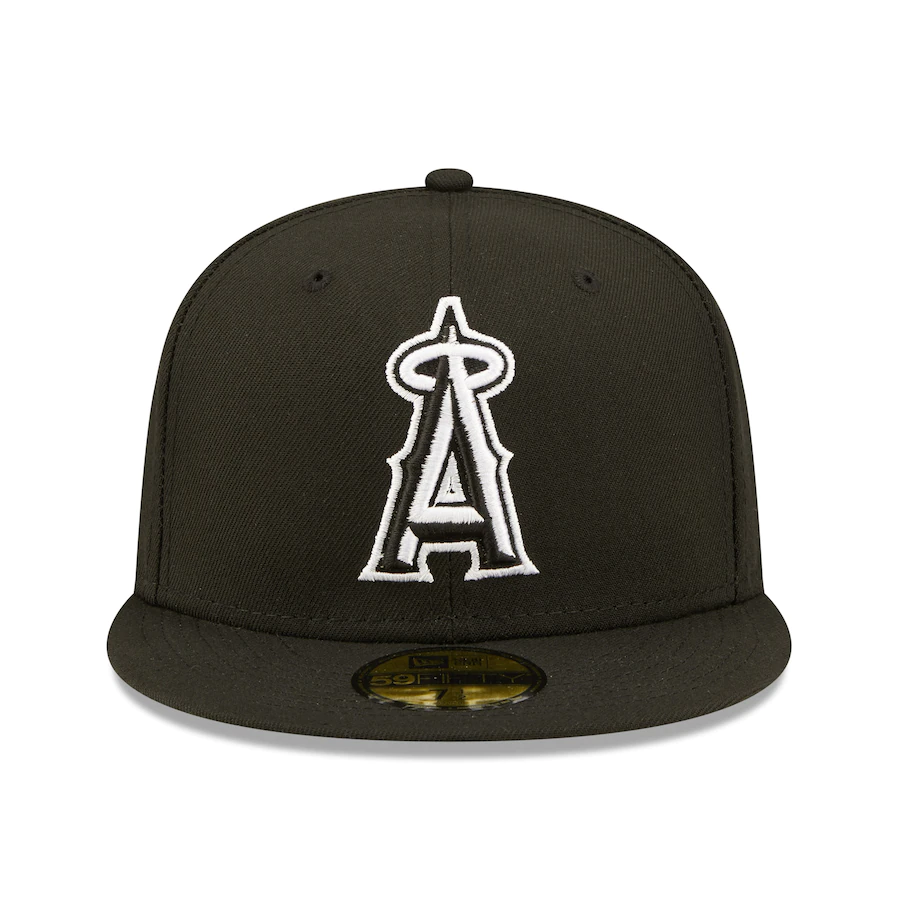 New Era Los Angeles Angels Black Team Logo 59FIFTY Fitted Hat