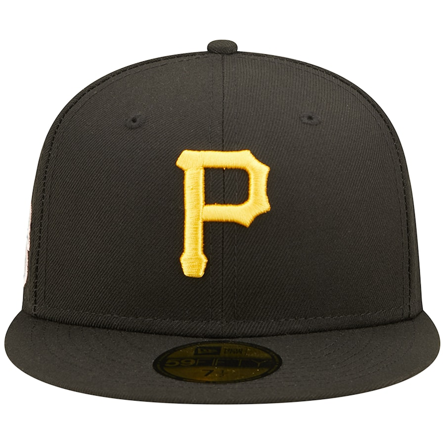 New Era Pittsburgh Pirates Black Pop Sweatband Undervisor 76th MLB World Series Cooperstown Collection 59FIFTY Fitted Hat