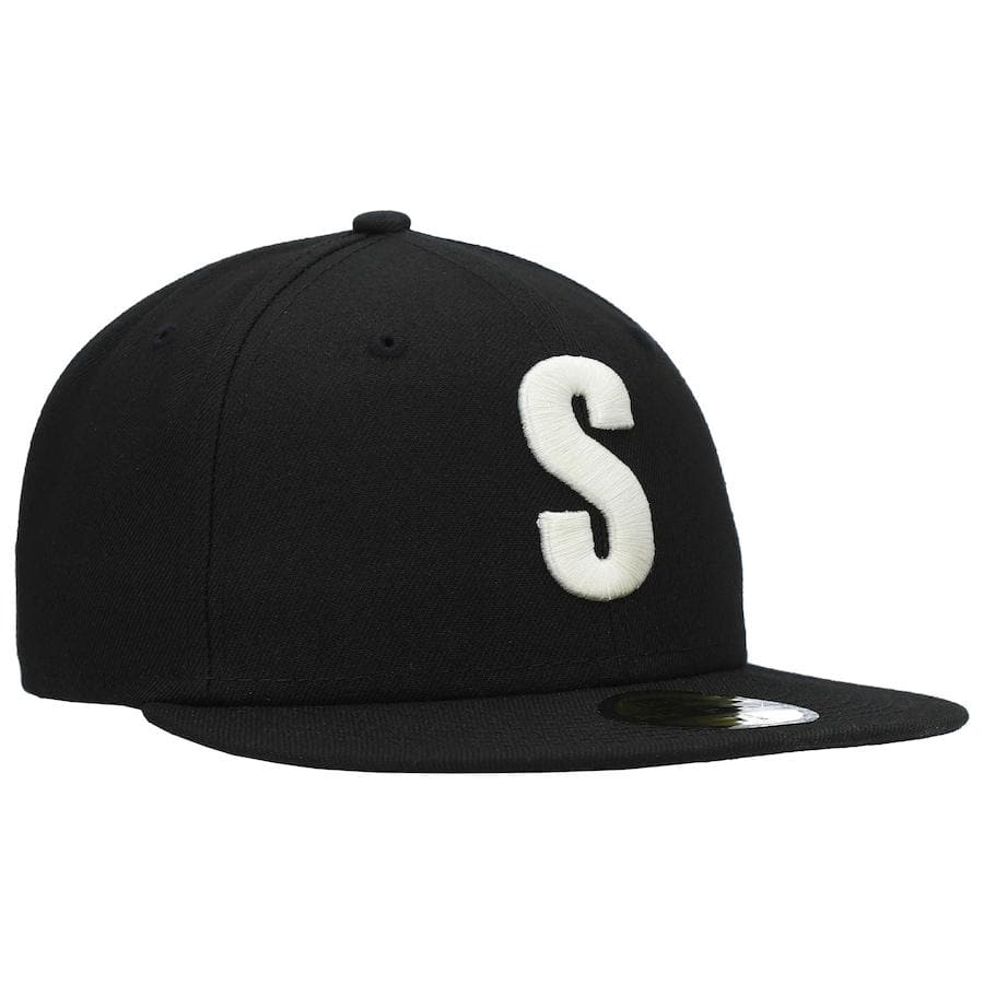 New Era Seattle Mariners Cooperstown Collection Turn Back The Clock Steelheads Black 59FIFTY Fitted Hat