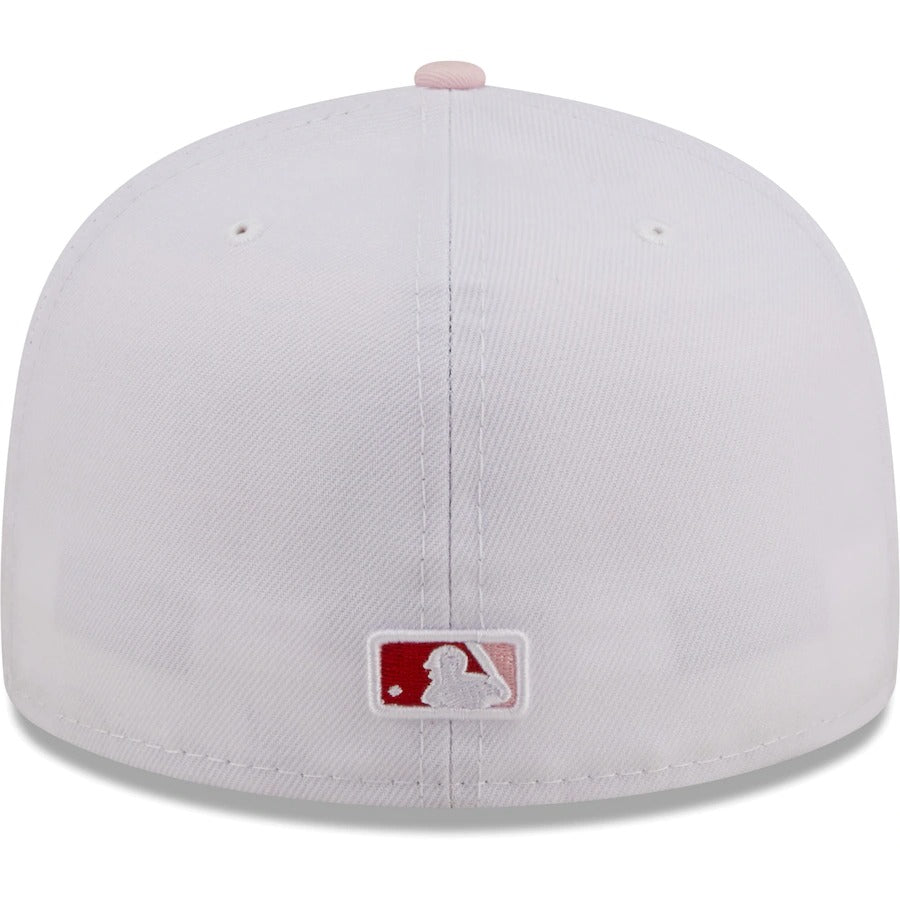 New Era Pittsburgh Pirates White/Pink Scarlet Undervisor 59FIFTY Fitted Hat