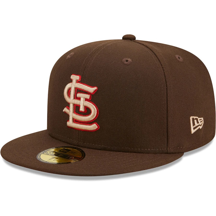 New Era St. Louis Cardinals Brown Busch Stadium 30th Anniversary Team Scarlet Undervisor 59FIFTY Fitted Hat