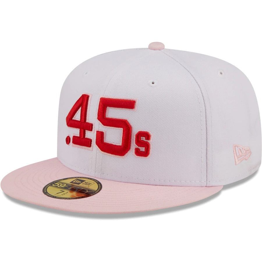 New Era Houston Colt .45's White/Pink Scarlet Undervisor 59FIFTY Fitted Hat