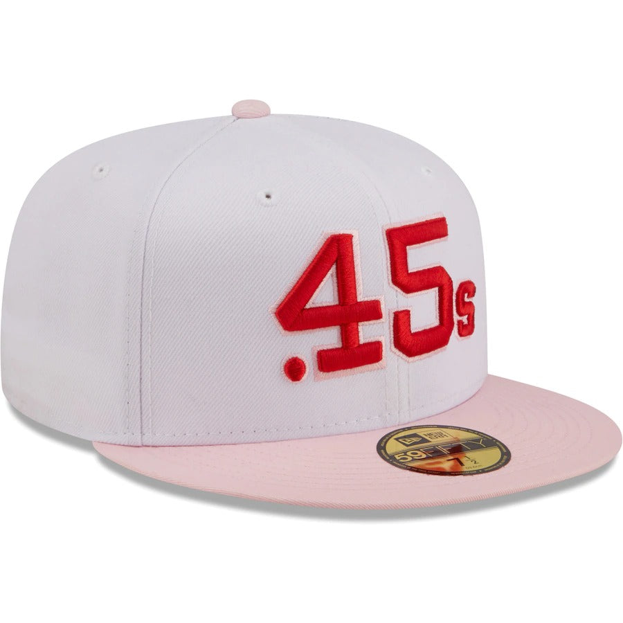 New Era Houston Colt .45's White/Pink Scarlet Undervisor 59FIFTY Fitted Hat