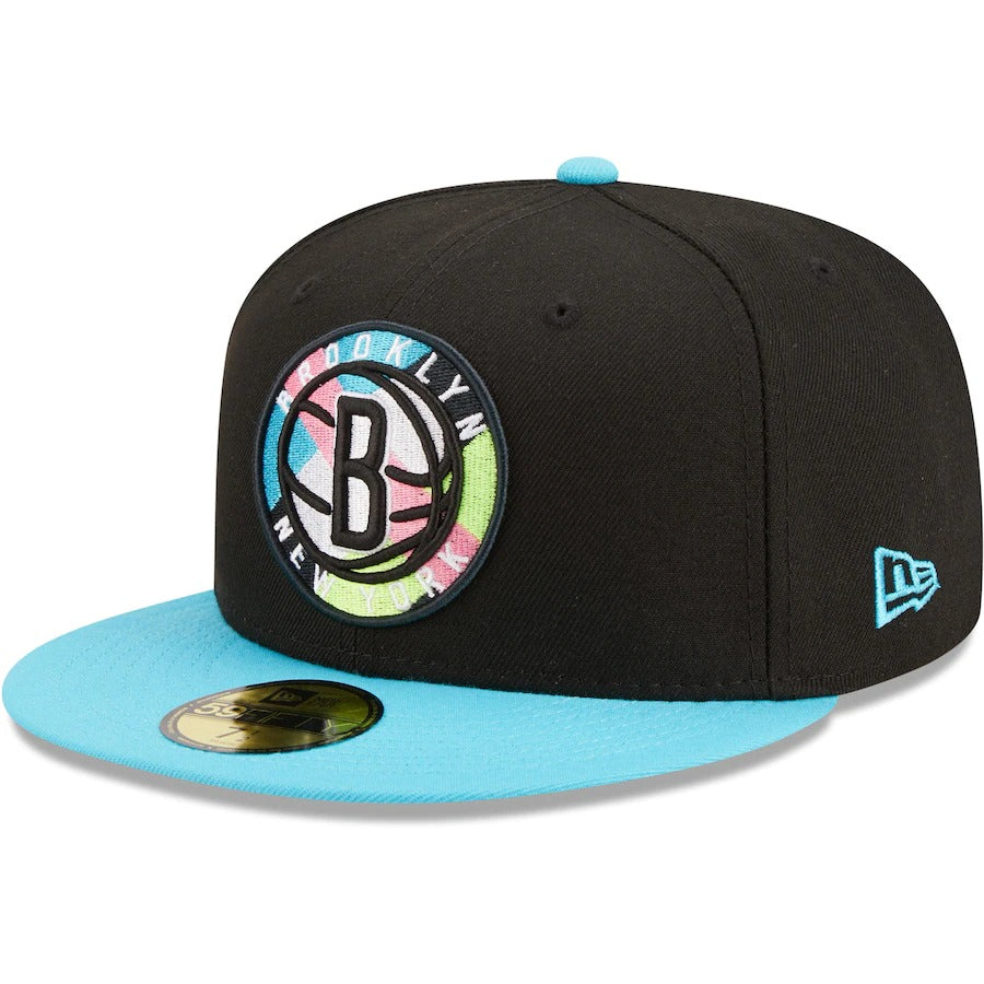 New Era Brooklyn Nets Black/Teal Vice City 59FIFTY Fitted Hat