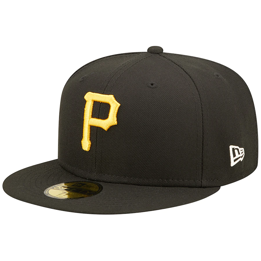 New Era Pittsburgh Pirates Black Pop Sweatband Undervisor 76th MLB World Series Cooperstown Collection 59FIFTY Fitted Hat