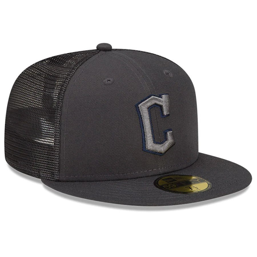 New Era Cleveland Guardians Graphite 2022 Batting Practice 59FIFTY Fitted Hat