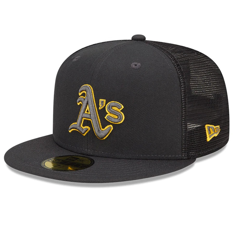 New Era Oakland Athletics Graphite 2022 Batting Practice 59FIFTY Fitted Hat