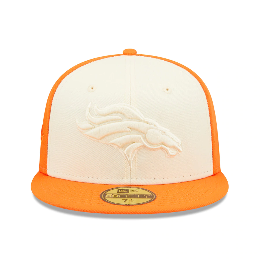 New Era Denver Broncos Cream/Orange Tonal Super Bowl XXXII Side Patch 59FIFTY Fitted Hat