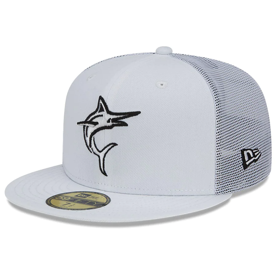 New Era Miami Marlins White 2022 Batting Practice 59FIFTY Fitted Hat