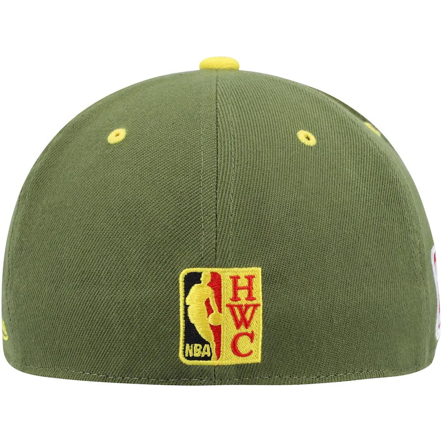 Mitchell & Ness x Lids Indiana Pacers Olive 35th Anniversary Hardwood Classics Dusty Fitted Hat