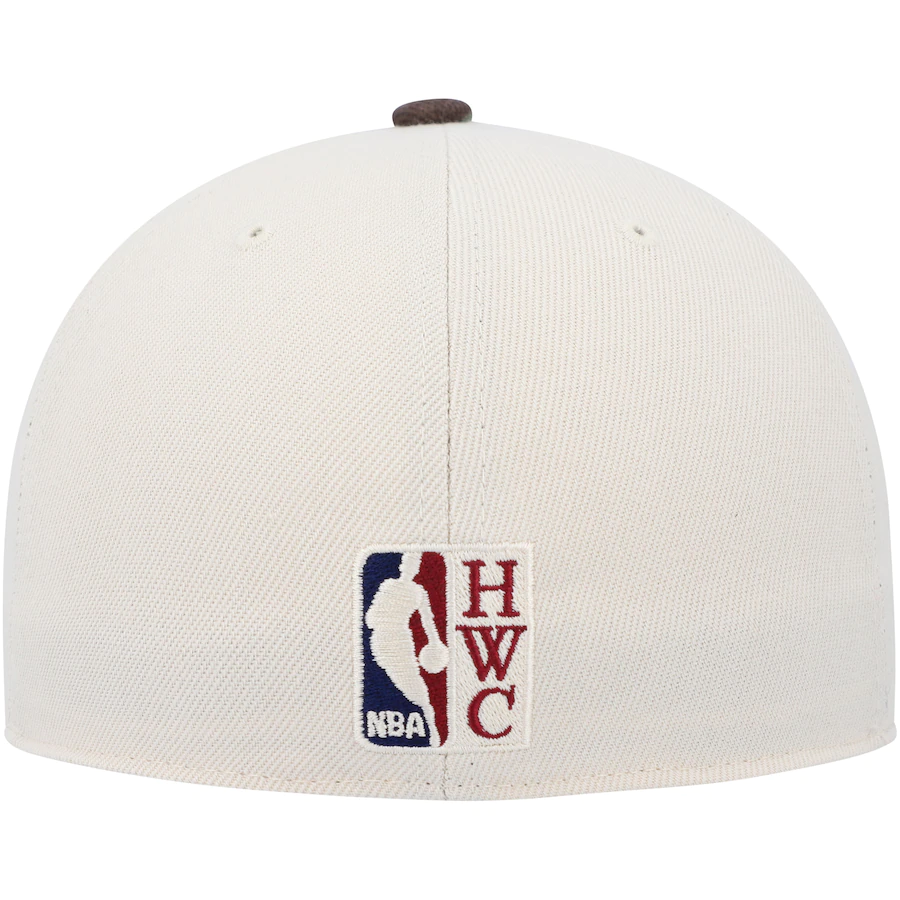 Mitchell & Ness New Jersey Nets Cream/Camo Hardwood Classics 35th Anniversary Off White Camo Fitted Hat