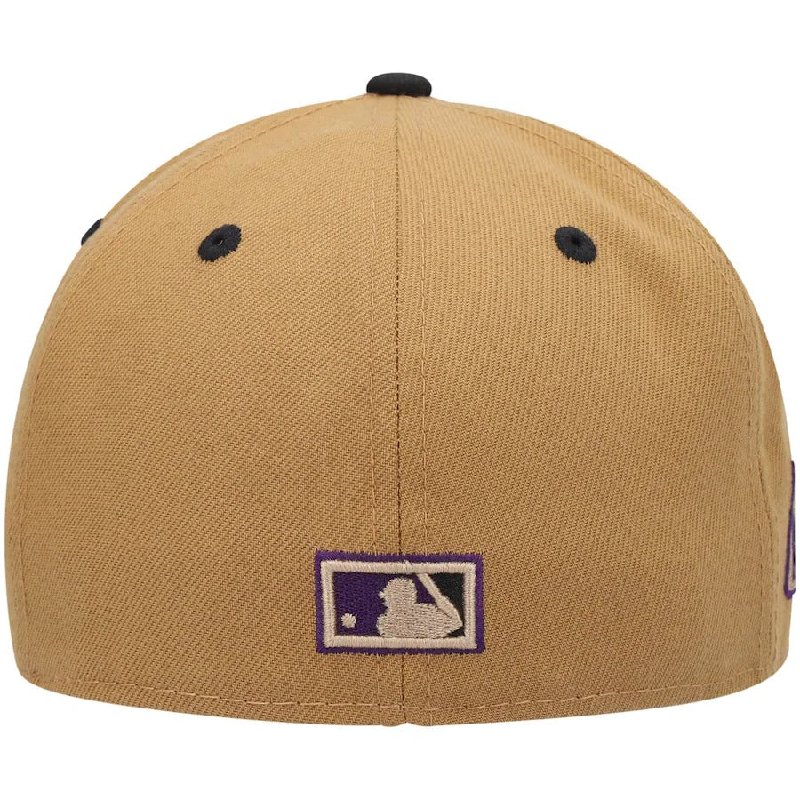 New Era Los Angeles Angels Tan Angel Stadium Purple Undervisor 59FIFTY Fitted Hat