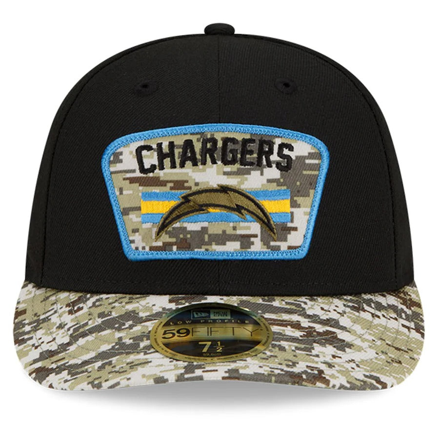 New Era Black/Camo Los Angeles Chargers 2021 Salute To Service Low Profile 59FIFTY Fitted Hat