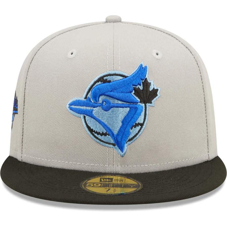 New Era Toronto Blue Jays 1993 World Series Gray/Black Blue Undervisor 2022 59FIFTY Fitted Hat