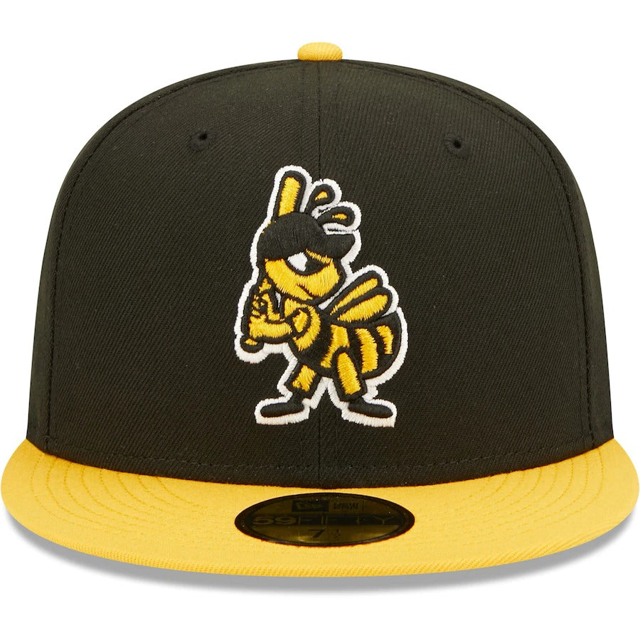 New Era Salt Lake Bees Black Alternate Logo 2 Authentic Collection 59FIFTY Fitted Hat