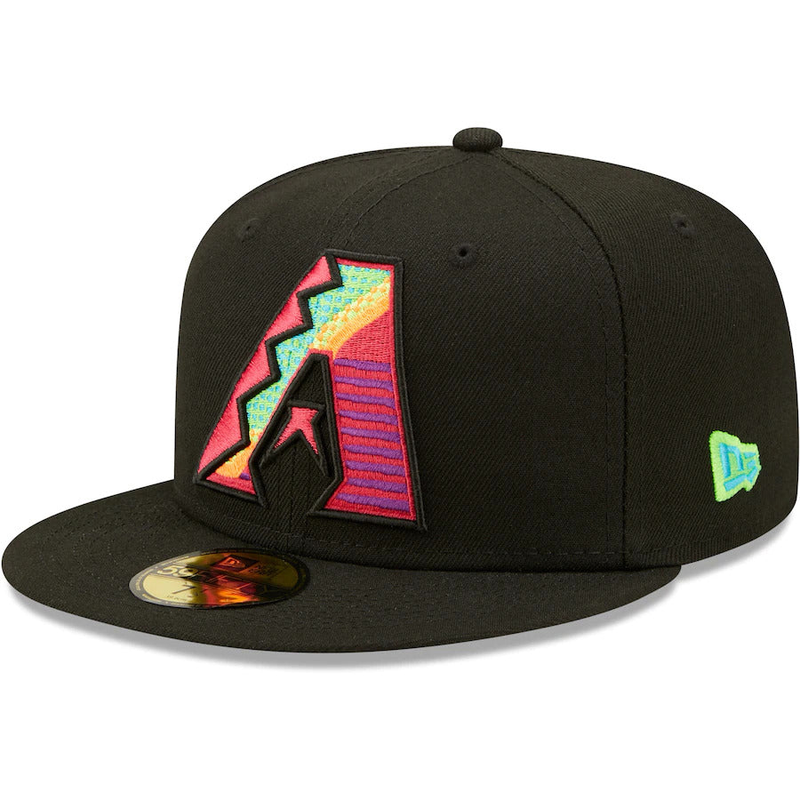 New Era Black Arizona Diamondbacks Neon Fill 59FIFTY Fitted Hat