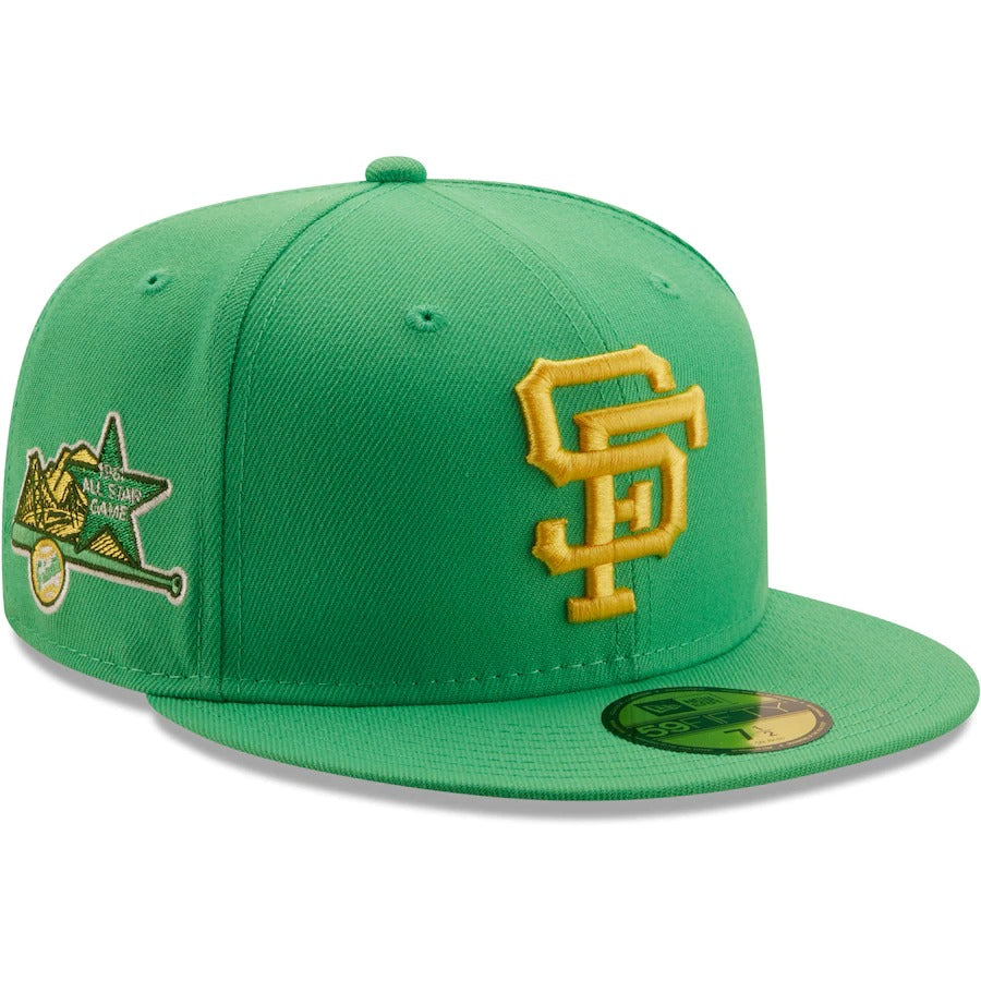 New Era San Francisco Giants Kelly Green 1961 All-Star Game Side Patch Yellow Undervisor 59FIFTY Fitted Hat