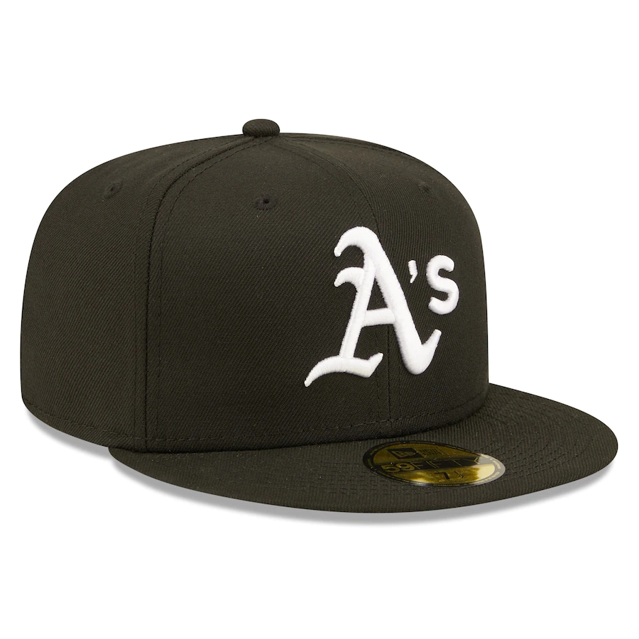 New Era Oakland Athletics Black Team Logo 59FIFTY Fitted Hat