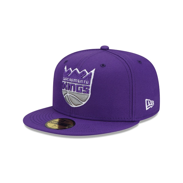 Sacramento Kings DOUBLE DRIBBLE Fitted Hat by Reebok - purple