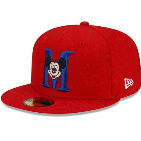 New Era Mickey Mouse Letterman Scarlet/Blue 2021 59FIFTY Fitted Hat