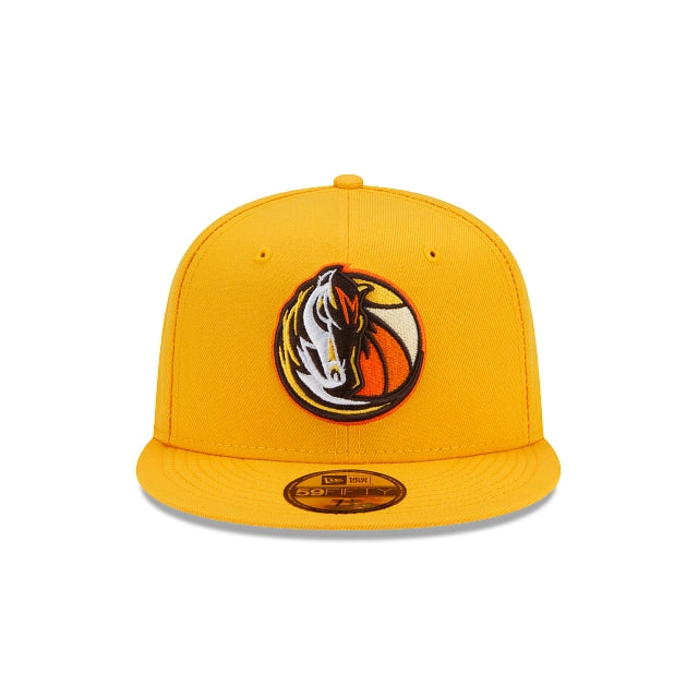 Dallas Mavericks New Era Two-Tone 59FIFTY Fitted Hat - Olive/Orange
