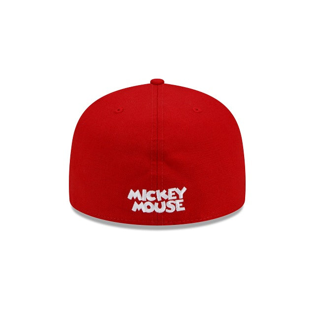 New Era Mickey Mouse Letterman Scarlet/Blue 2021 59FIFTY Fitted Hat