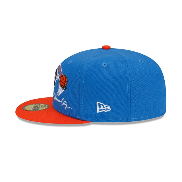 New Era Oklahoma City Thunder Two-Tone Hoops 59fifty Fitted Hat