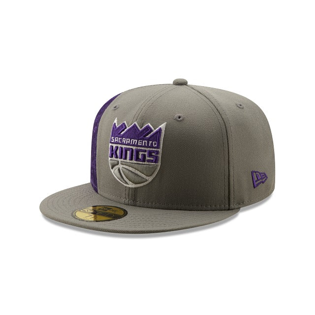 Sacramento Kings AJD THROWBACK PINWHEEL Black-Purple Fitted Hat b