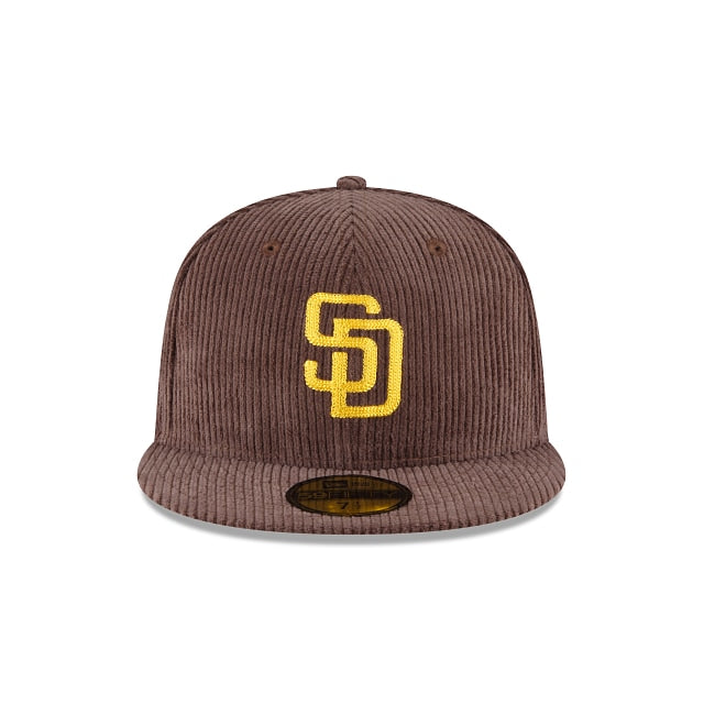 Black Corduroy San Diego Padres Brown Visor Pink Bottom 40th Anniversary Side Patch New Era 59FIFTY Fitted 8