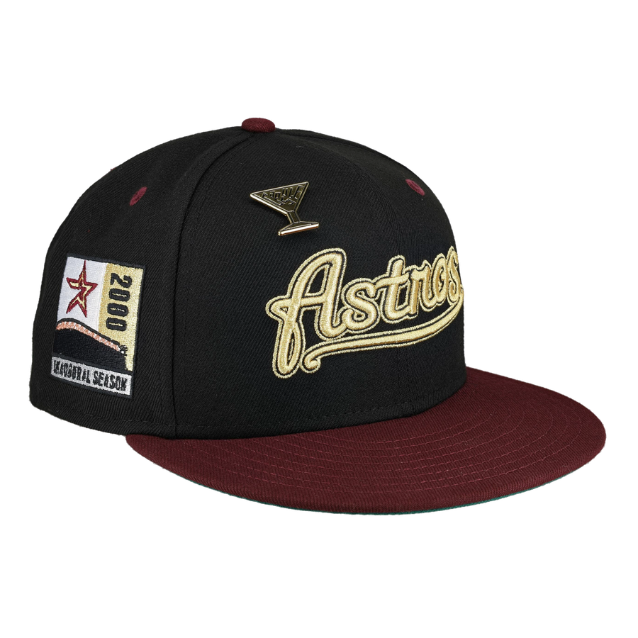 Houston Astros 35 Great Years New Era 59FIFTY Fitted Hat (Stone Black Red Under BRIM) 7 1/8